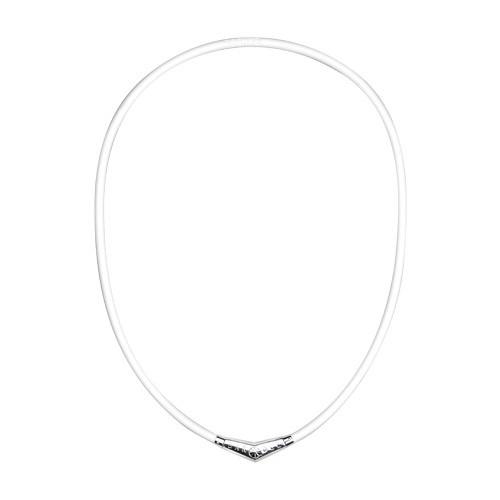 バンデル ネックレス Titanium Rubber Necklace White×Silver｜ezone｜03