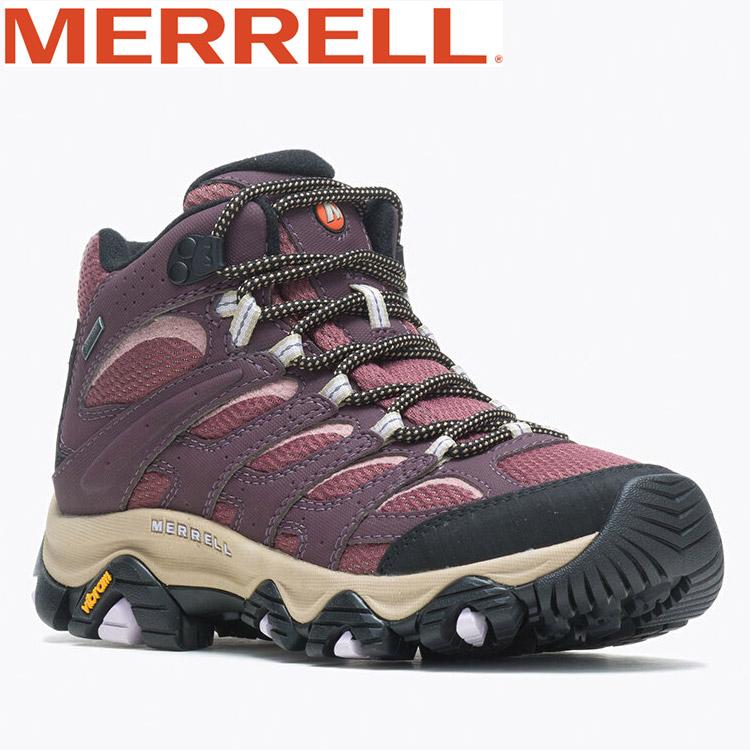 メレル（MERRELL）（レディース）ハイキングシューズ 女性用 登山靴 山登り モアブ 3 シンセティック ミッド ゴアテックス 500184 BURGUNDY 防水透湿