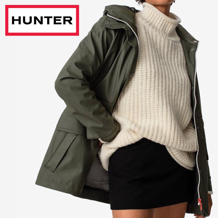HUNTER 防水フード付きジャケット Mサイズ オリーブグリーン HUNTER 防水フード付きジャケット Mサイズ オリーブグリーン
