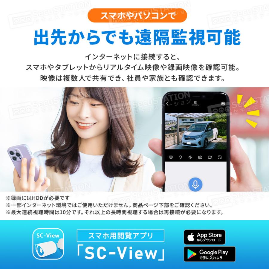 SecuSTATION 防犯カメラ 屋外 セット 家庭用 ワイヤレス wif モニター