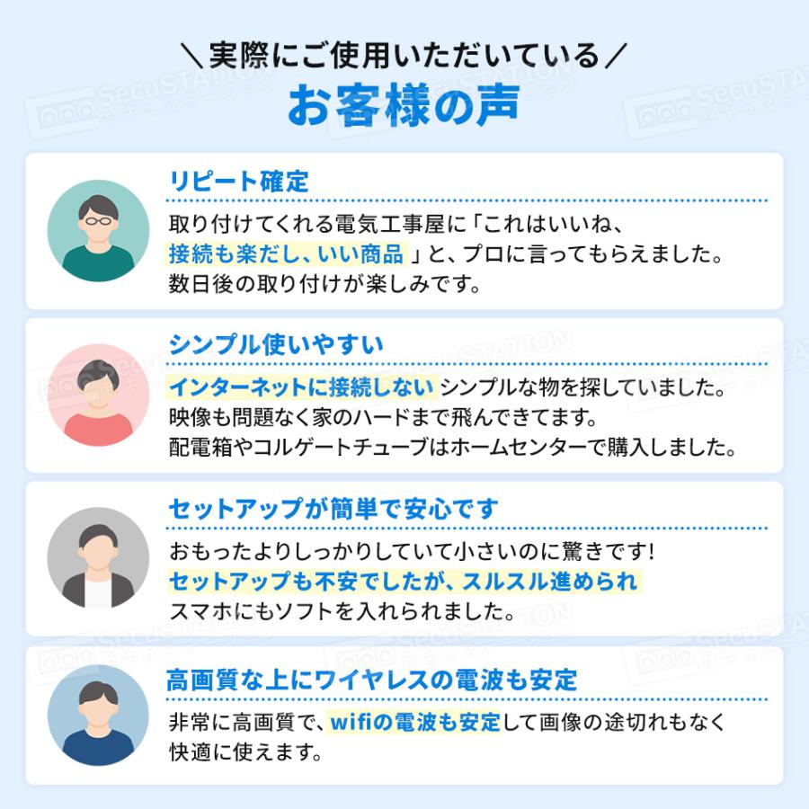 SecuSTATION 防犯カメラ 屋外 セット 家庭用 ワイヤレス wif モニター