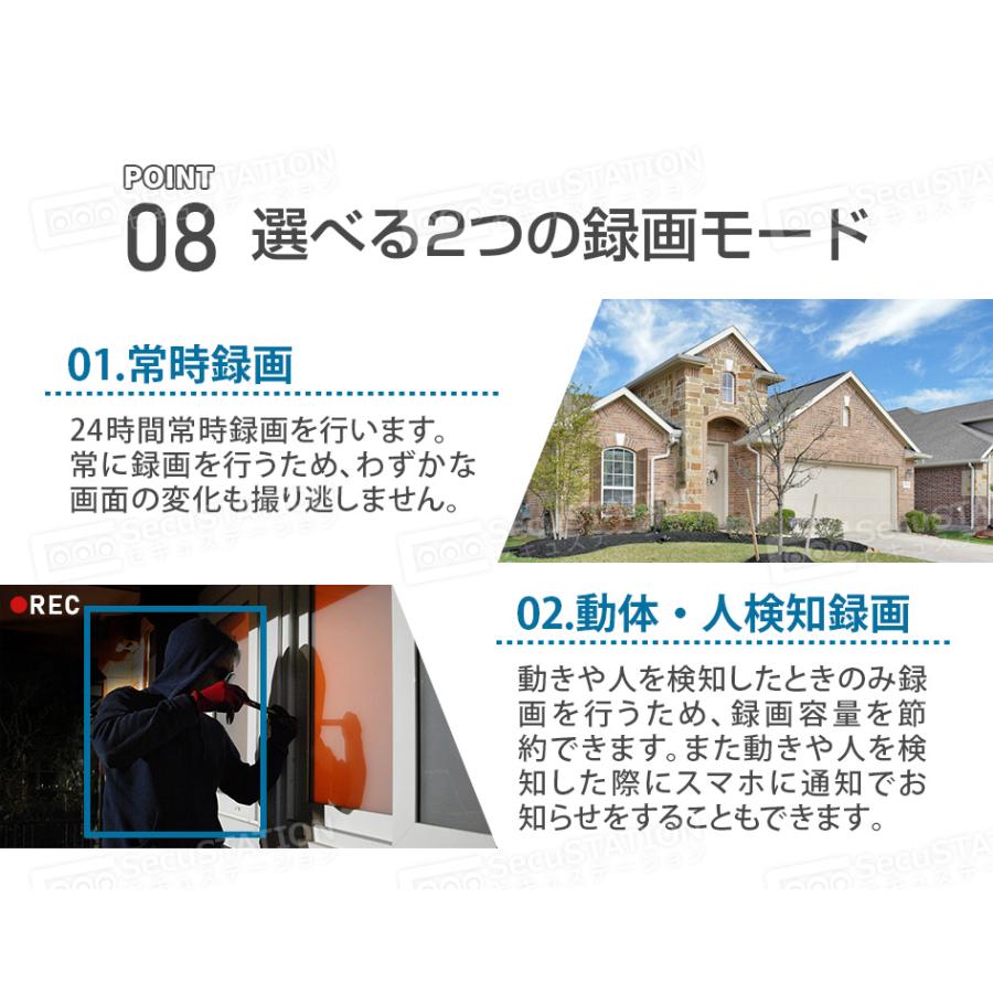 SecuSTATION 防犯カメラ 屋外 家庭用 防犯灯 パンチルト 夜間