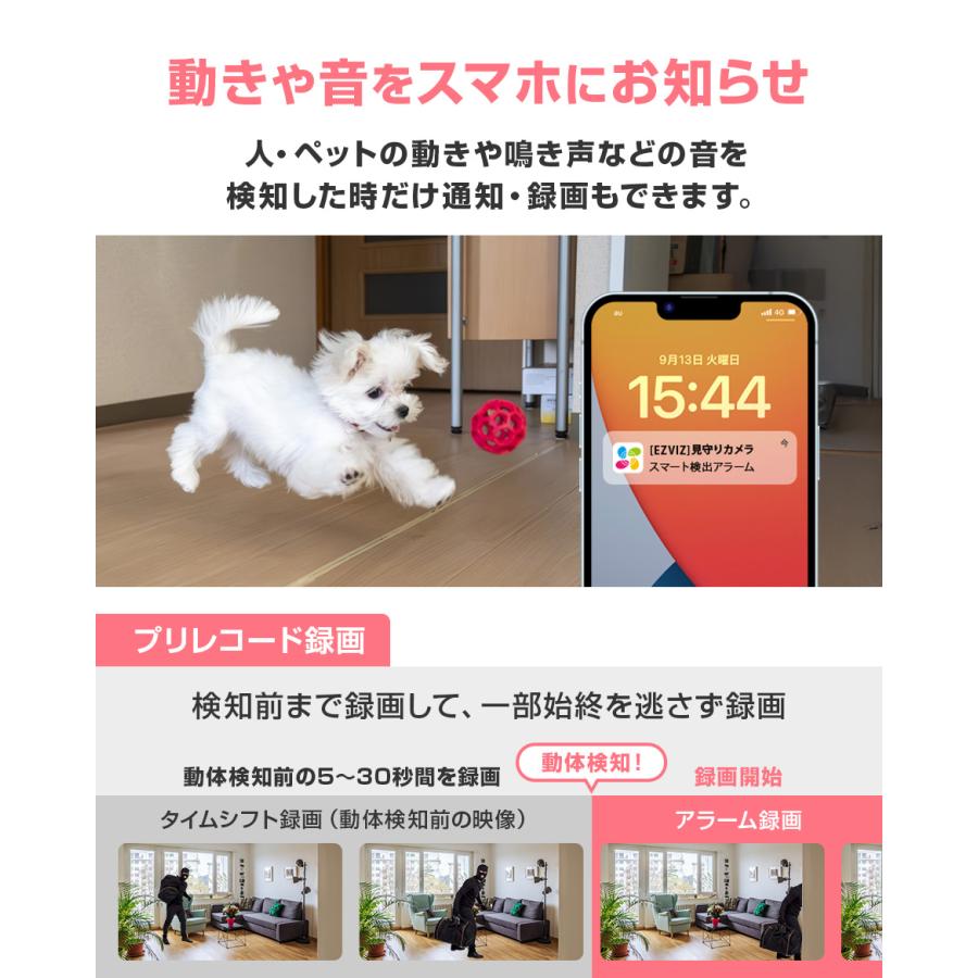 EZVIZ 見守りカメラ ペットカメラ ベビーモニター 犬猫 家庭用 スマホ 遠隔操作 ワイヤレス 夜間撮影 動作検知 屋内 H6c Pro 2MP 4MP | EZVIZ | 11