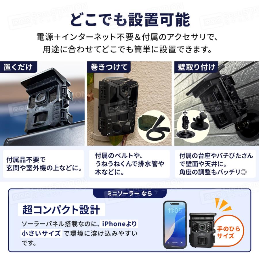 SecuSTATION 防犯カメラ 屋外 トレイルカメラ 監視 人感センサー