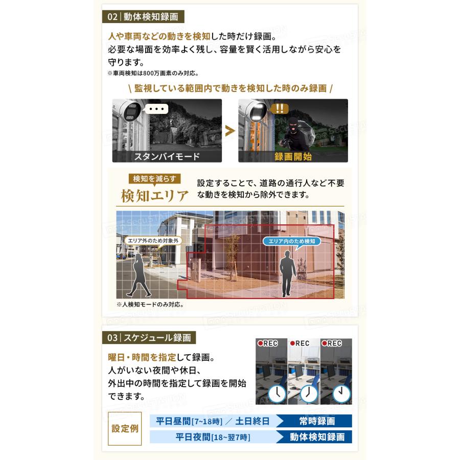 防犯カメラ 屋外 セット 家庭用 PoE 赤外線 スマホ 遠隔監視 電源不要 AI検知 4K 8台まで ネット環境不要 XZ88(A)K | SecuSTATION | 18