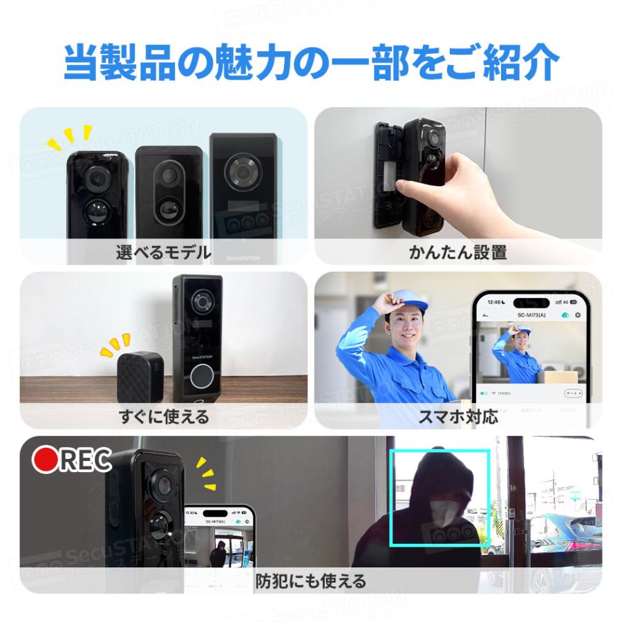 SecuSTATION インターホン ドアホン ワイヤレスチャイム 玄関 ドアベル