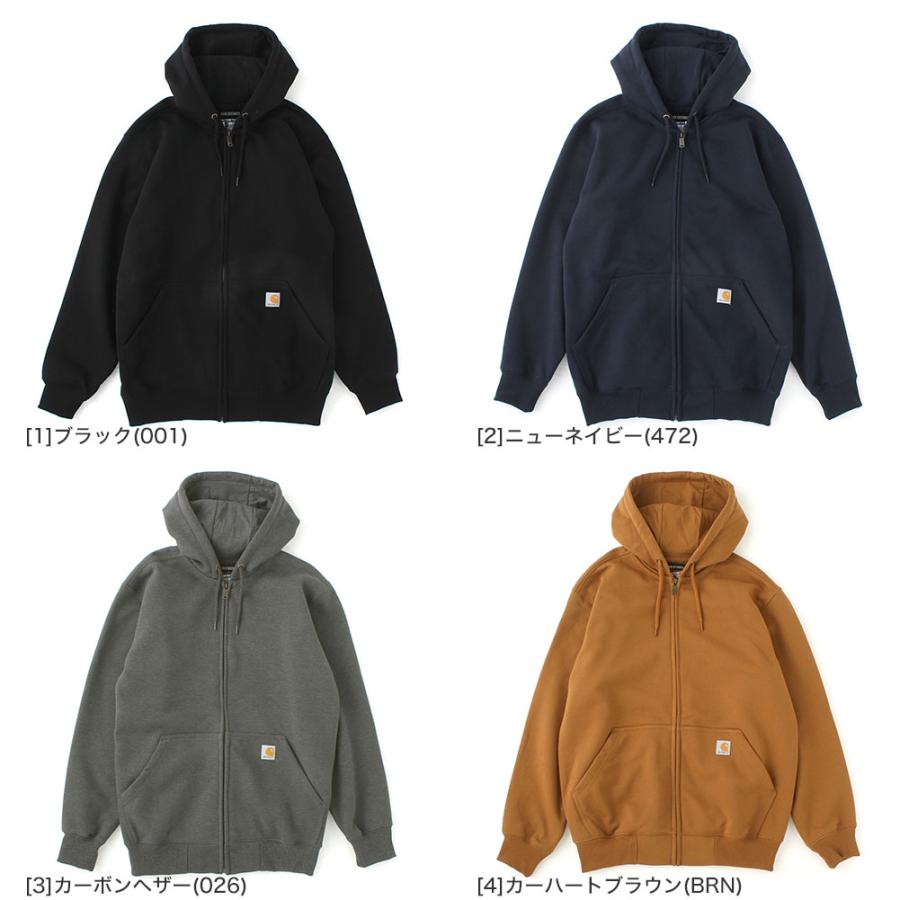 Carhartt 裏ボア ブラウンジップパーカー Carhartt（カーハート） ジップアップパーカー メンズ 裏起毛 大きい