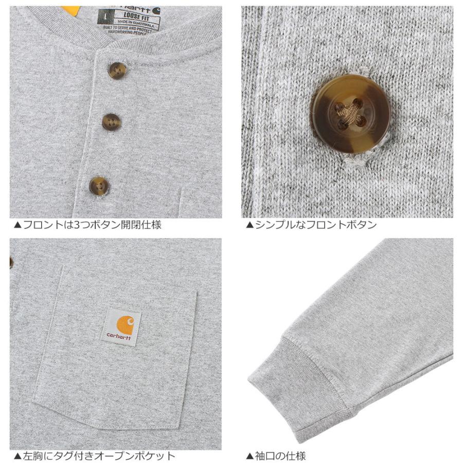Carhartt カーハート 長袖Tシャツ ロンT メンズ 大きいサイズ ゆったり ヘンリーネック 無地 厚手 ヘビーウェイト USAモデル【メール便可】 爆買 | Carhartt | 09