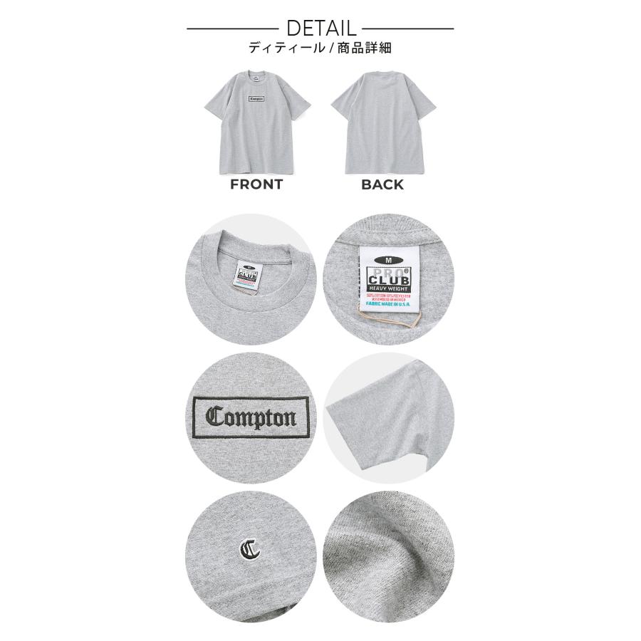 PRO CLUB プロクラブ COMPTON コンプトン 半袖Tシャツ メンズ 厚手 刺繍 ロゴ シンプル ヘビーウェイト アメカジ USAモデル【メール便可】 爆買 | PRO CLUB | 18