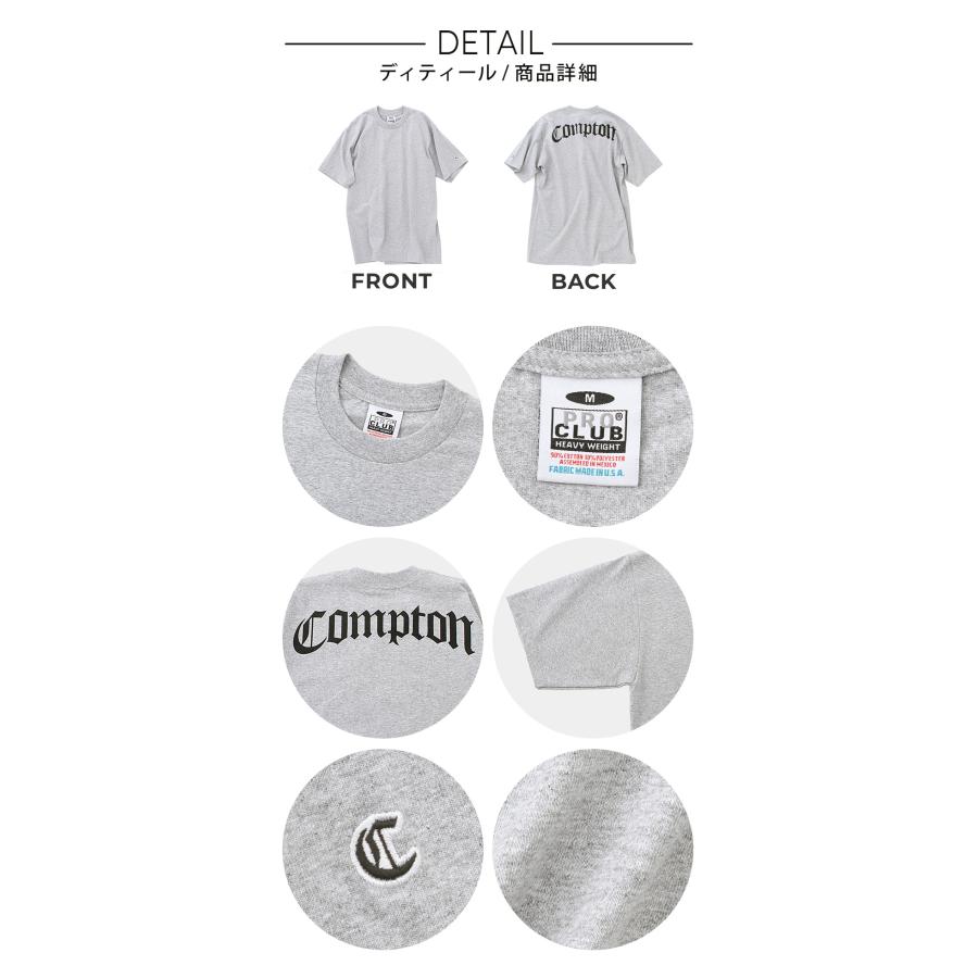 PRO CLUB（プロクラブ） COMPTON コンプトン 半袖Tシャツ バック