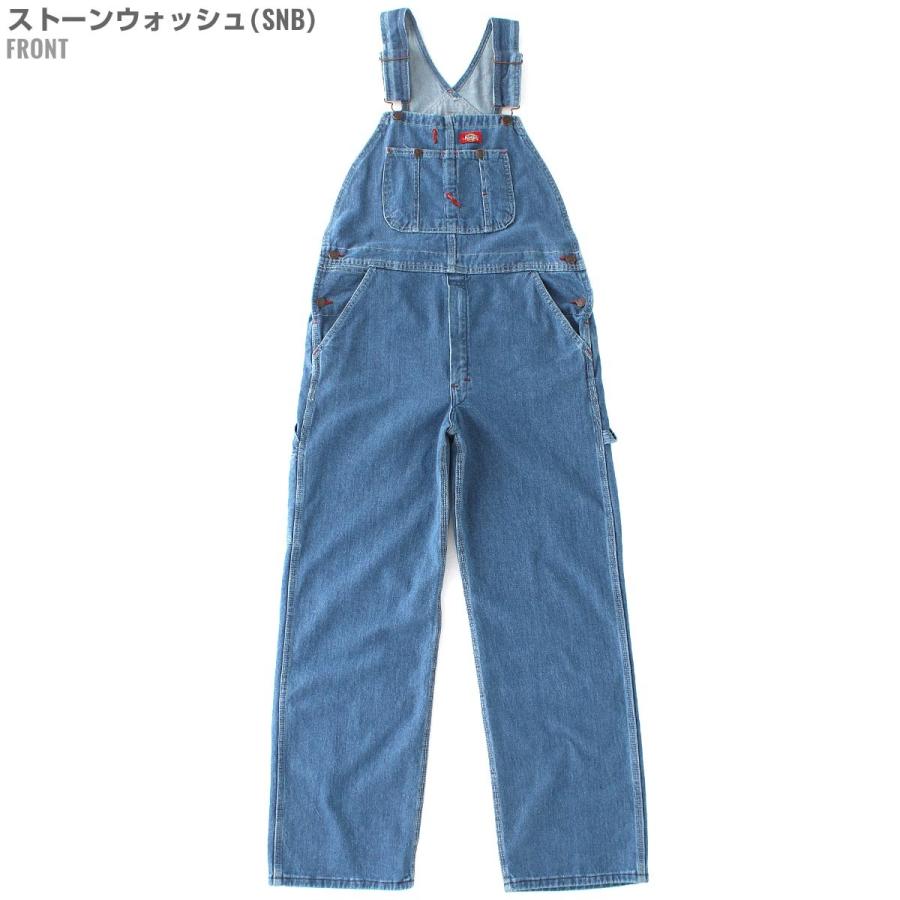 ディッキーズ オーバーオール デニム ウォッシュ加工 8396 メンズ レングス 30インチ 32インチ USAモデル Dickies｜f-box｜03