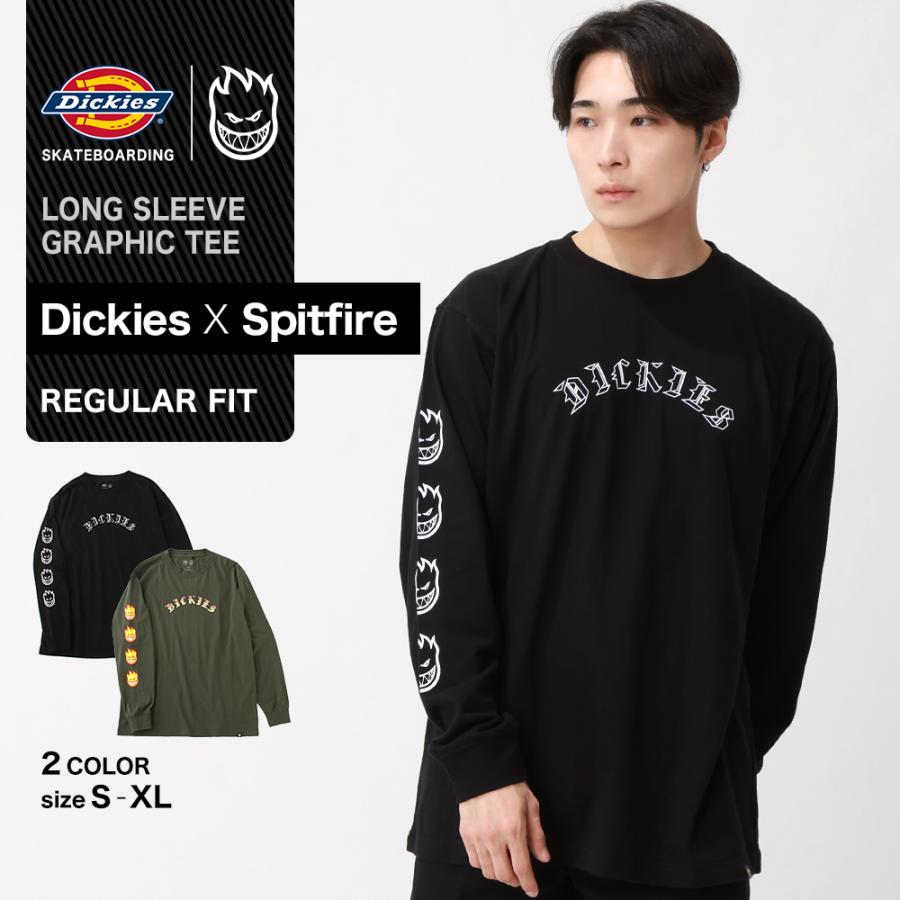 トップス 90s SPITFIRE L/S Skate Tee Lsize Black Dickies（ディッキーズ） Dickies Spitfire スピットファイヤー コラボ