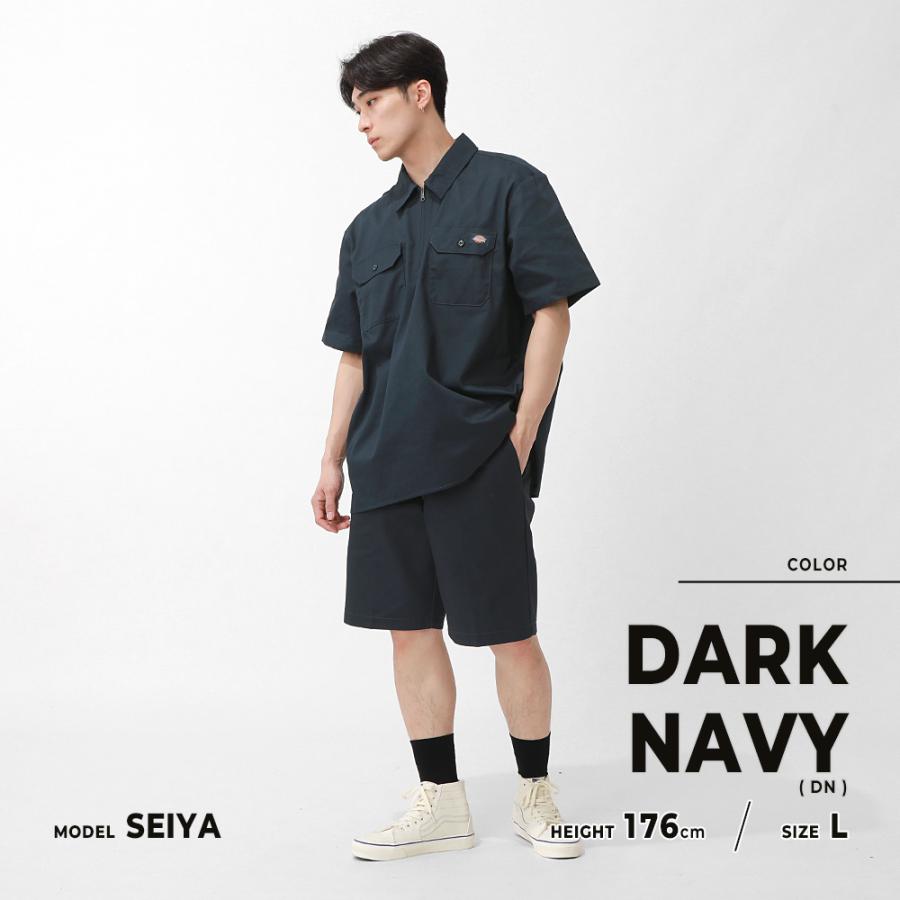 Dickies（ディッキーズ） ハーフジップ 半袖 シャツ メンズ 大きい