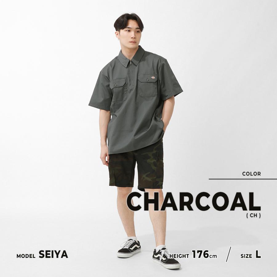 Dickies（ディッキーズ） ハーフジップ 半袖 シャツ メンズ 大きい