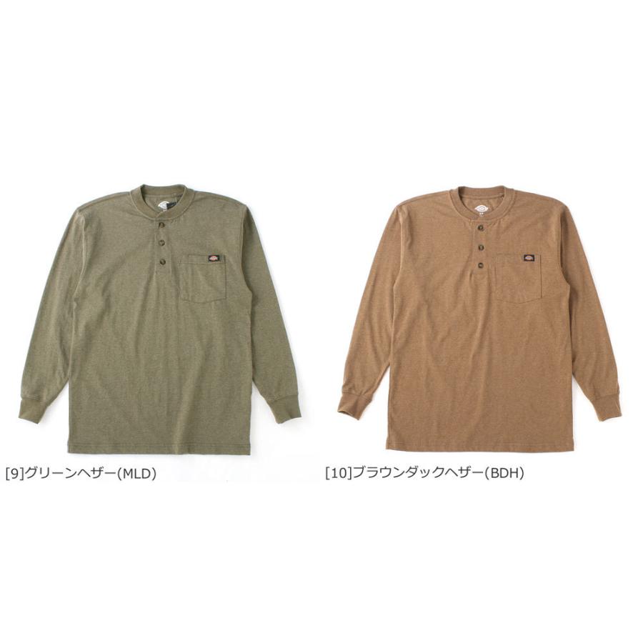 ディッキーズ Tシャツ 長袖 ヘンリーネック WL451 無地 メンズ USAモデル Dickies｜f-box｜05