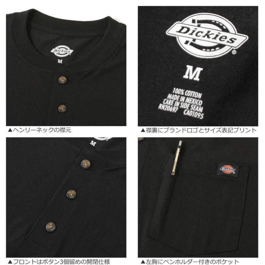 Dickies ディッキーズ 長袖Tシャツ ロンT メンズ 大きいサイズ ヘンリーネック 無地 ポケット 厚手 アメカジ USAモデル【メール便可】 爆買 | Dickies | 05