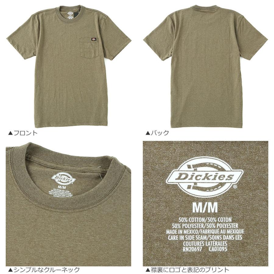 Dickies ディッキーズ Tシャツ 半袖 ヘビーウェイト 厚手 メンズ ポケット ワンポイント USAモデル WS450 【メール便可】｜f-box｜07