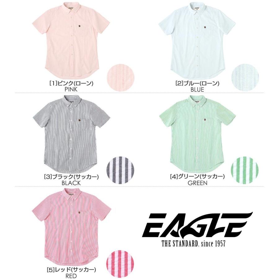 シャツ メンズ 半袖 ボタンダウン ストライプ 日本規格 EAGLE STANDARD