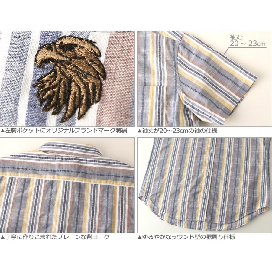 シャツ メンズ 半袖 ボタンダウン ポケット チェック 日本規格 EAGLE