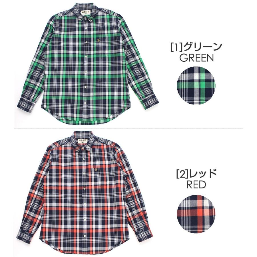 送料無料】 シャツ メンズ 長袖 ボタンダウン チェック 日本規格 EAGLE