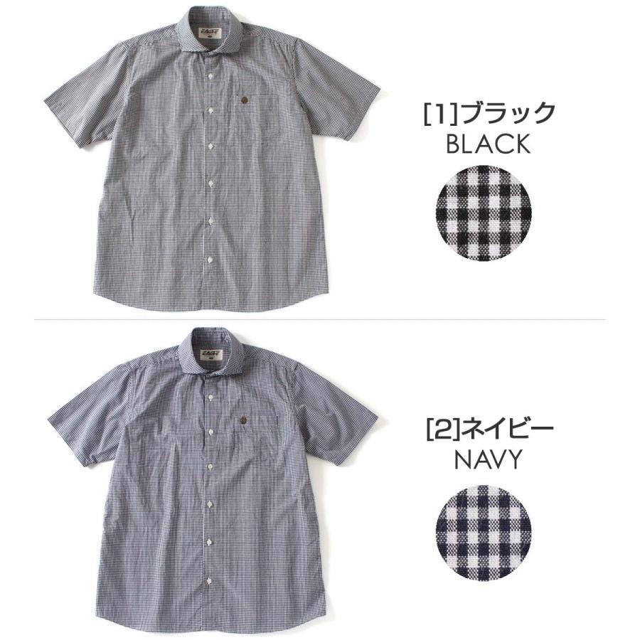 送料無料 シャツ 半袖 メンズ ワイドカラー チェック柄 大きいサイズ 日本規格 ブランド Eagle Standard イーグル 半袖シャツ ギンガムチェック Eagle Freshbox 通販 Yahoo ショッピング