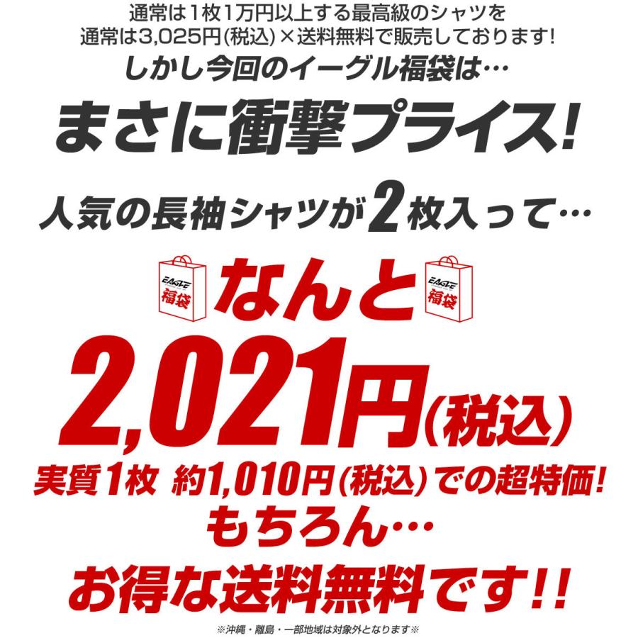 新春福袋 送料無料 福袋 メンズ 長袖シャツ 2点セット シャツ メンズ 長袖 日本規格 返品 交換 キャンセルは不可 Eagle Fukubukuro 17 Freshbox 通販 Yahoo ショッピング