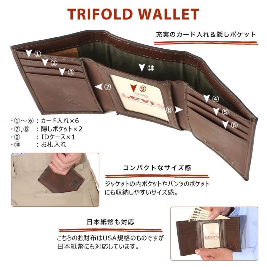 levi's shoes 木箱 Levi's（リーバイス） Levis 財布 メンズ 三つ折り 本革 コンパクト
