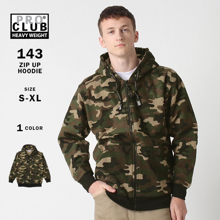 PRO CLUB（プロクラブ） パーカー ヘビーウェイト 迷彩 カモ メンズ