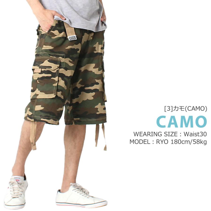 PRO CLUB プロクラブ ハーフパンツ ズボン メンズ カーゴ ひざ下 無地