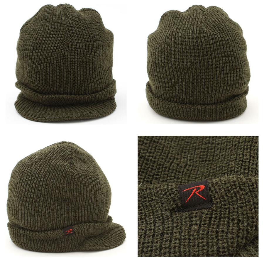 ROTHCO（ロスコ） ニットキャップ つば付き ニット帽 メンズ ウール