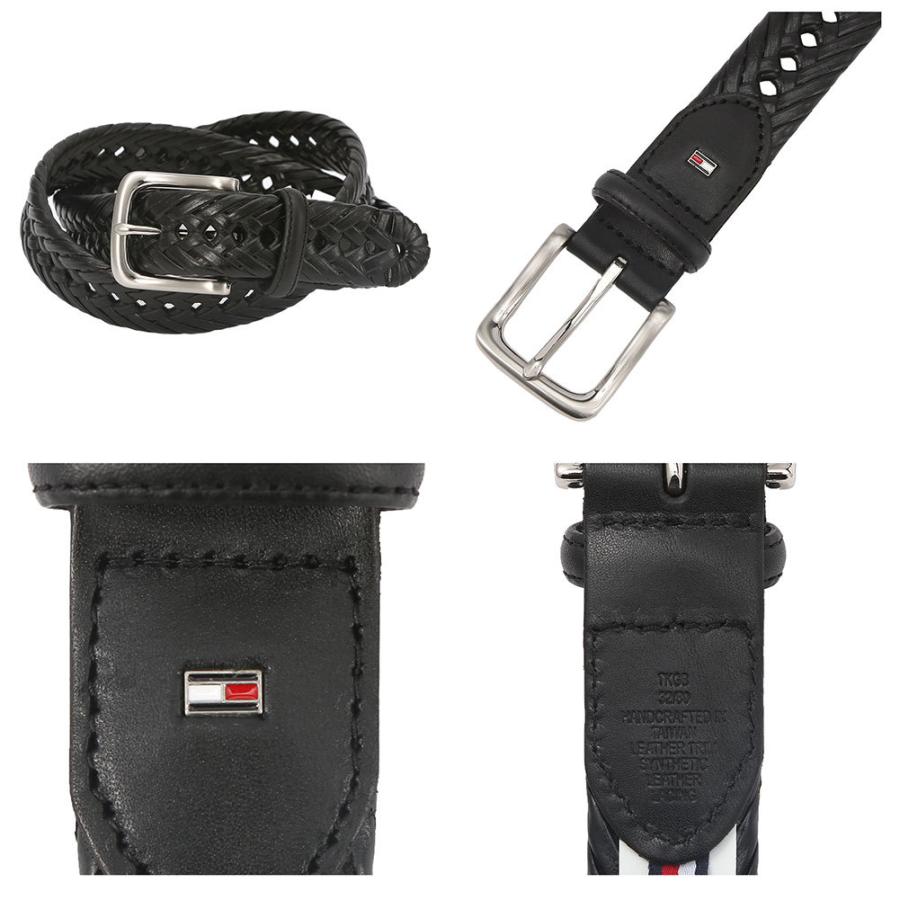 新品未使用   トミー 編み込み ベルト TOMMY HILFIGER ベルト 編み込みレザーベルト メンズ レディース