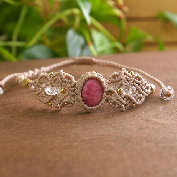 送料無料】赤七宝焼 篭る サンストーン ブレスレット（1点もの） 