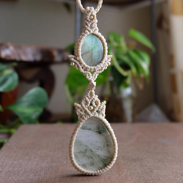 76%OFF!】 モスアゲート天然石マクラメペンダント 5 i9tmg.com.br