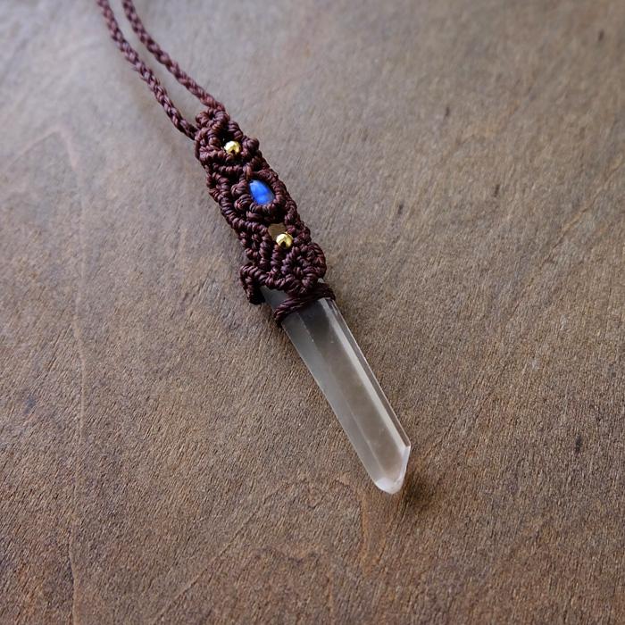 タンジェリンレムリアンクォーツ 水晶ポイント（ブラジル産）・ムーン