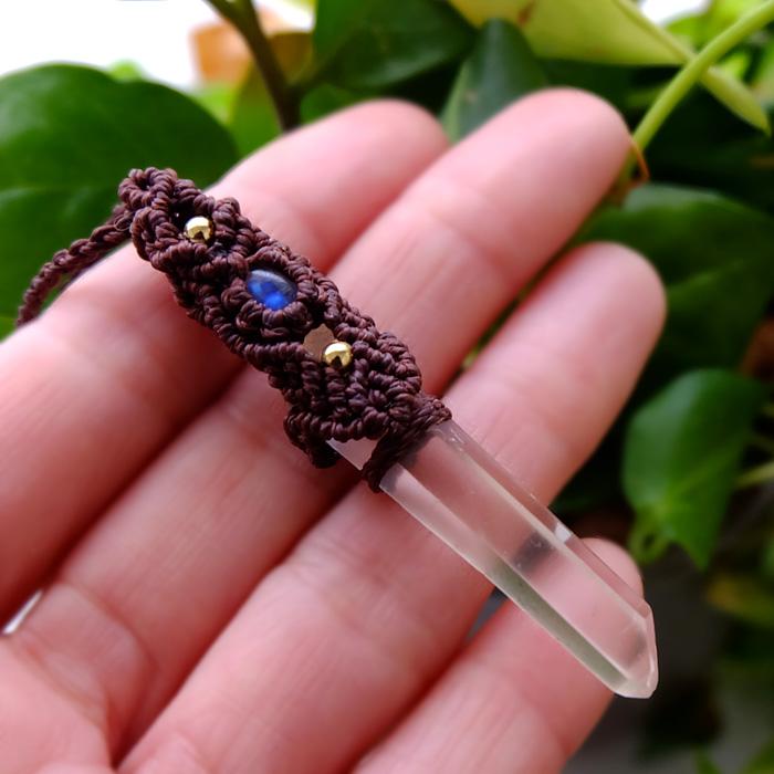 タンジェリンレムリアンクォーツ 水晶ポイント（ブラジル産）・ムーン