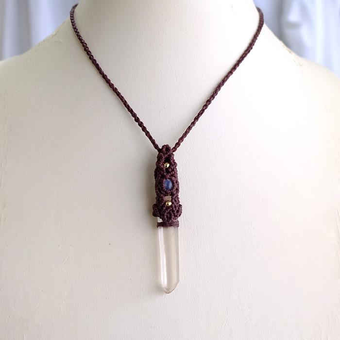 タンジェリンレムリアンクォーツ 水晶ポイント（ブラジル産）・ムーン