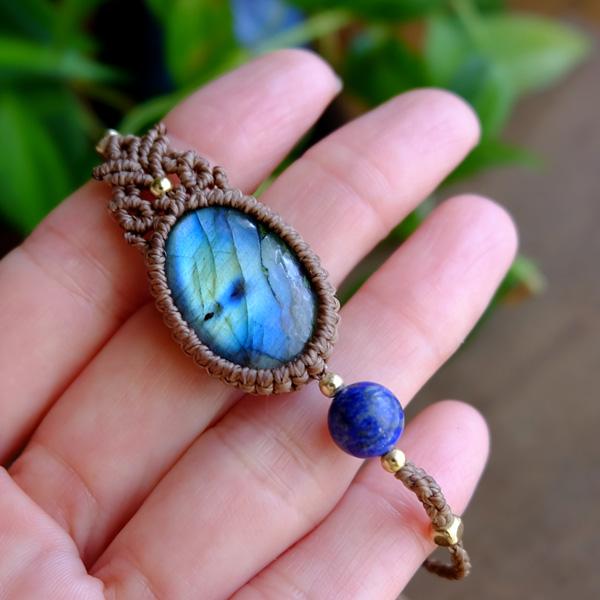 ラブラドライト（マダガスカル産）ラピスラズリ（12月誕生石） 天然石