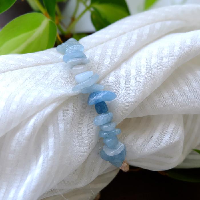 アクアマリン （パキスタン産）3月誕生石 さざれ天然石マクラメ編みブレスレット 誕生日プレゼントギフト　3594 メール便送料無料 |  | 05