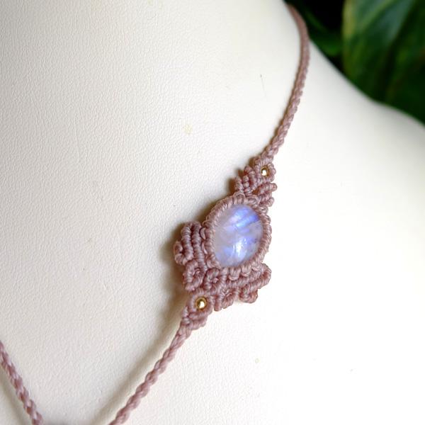 ラブラドライト（マダガスカル産）・ムーンストーン（スリランカ産）マクラメ編みペンダントネックレス 誕生日プレゼント・クリスマスギフト　3636 |  | 06