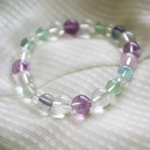 フローライト・ラベンダーアメジストのブレスレット　試験・受験のお守り（メール便送料無料） | 