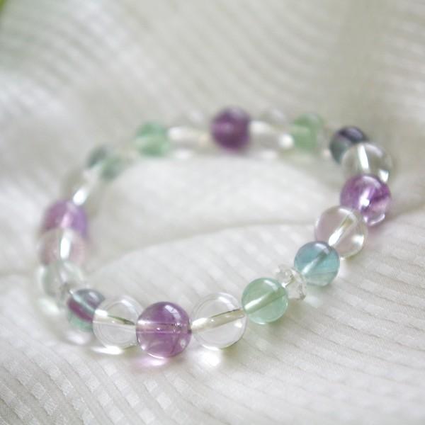 フローライト・ラベンダーアメジストのブレスレット　試験・受験のお守り（メール便送料無料） |  | 01