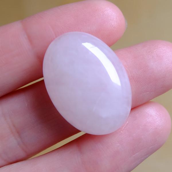 ローズクォーツ 天然石ルースカボション・オーバル型 裸石ピース 約25×18×6mm　ハンドメイド天然素材　c0299　メール便送料無料 |  | 02