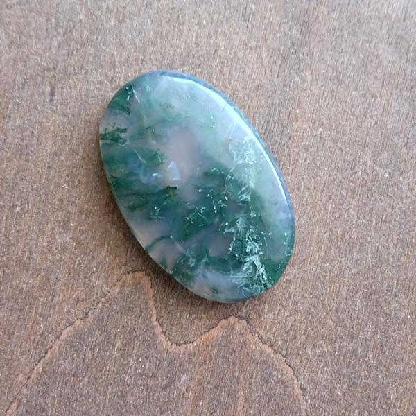 モスアゲート（アフリカ産）天然石カボション ルース オーバル型・裸石