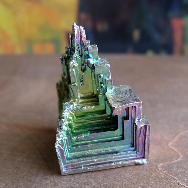 絶品　ビスマス結晶 446g  超特大【レインボーファクトリー】 ビスマス人工結晶 虹色に輝く結晶 約48x32x31mm（g0041）鉱物・鉱石