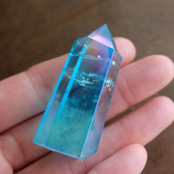 アクアオーラ ポイント原石 （ブラジル産）天然石 鉱物 約50x21x18mm