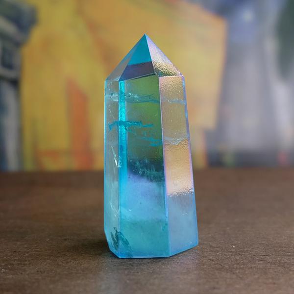 アクアオーラ ポイント原石 （ブラジル産）天然石 鉱物 約50x21x18mm