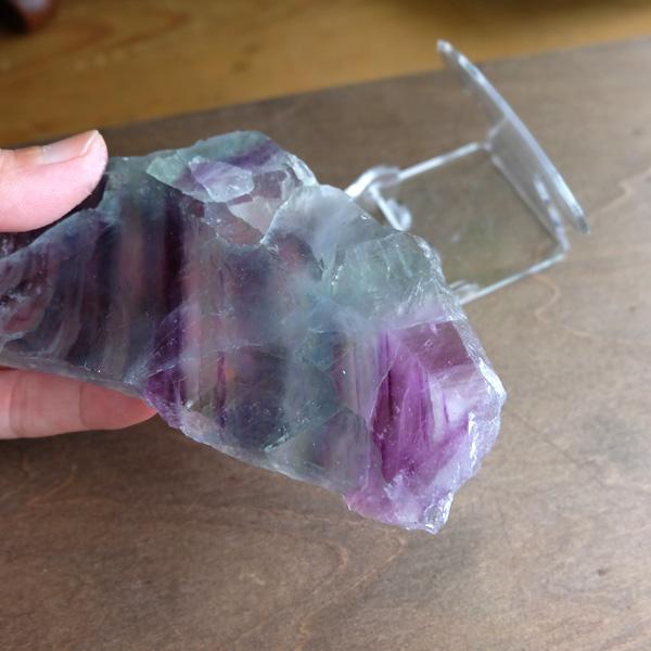 高品質　高透明　原石フローライト プレート　台付き 9f81390a8af3299df079febc8c8d37