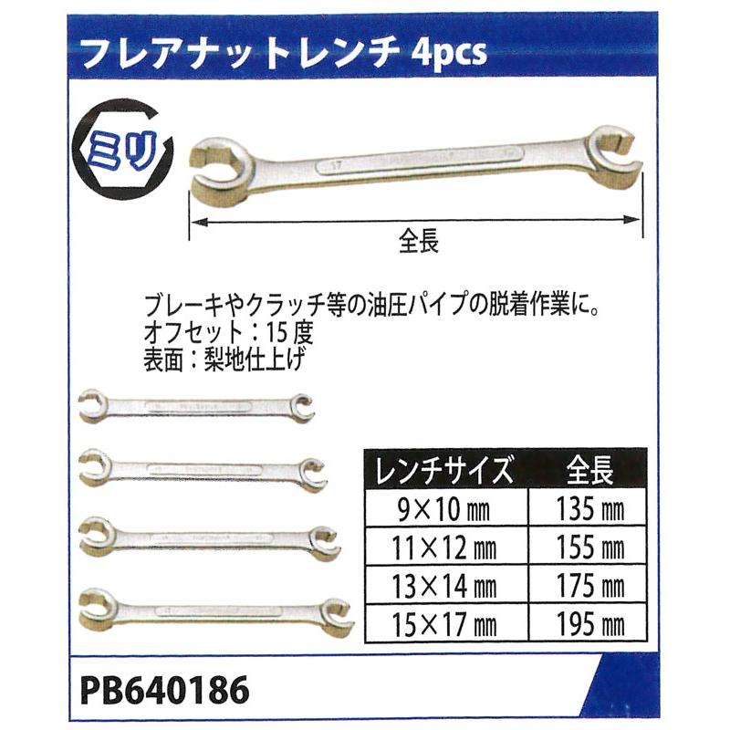 法人限定】POWER BUILT(パワービルト) フレアナットレンチ ミリサイズ