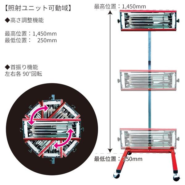 1灯式200V カーボンヒーター 自動車 塗装用 乾燥機 ALTCH-1R-200