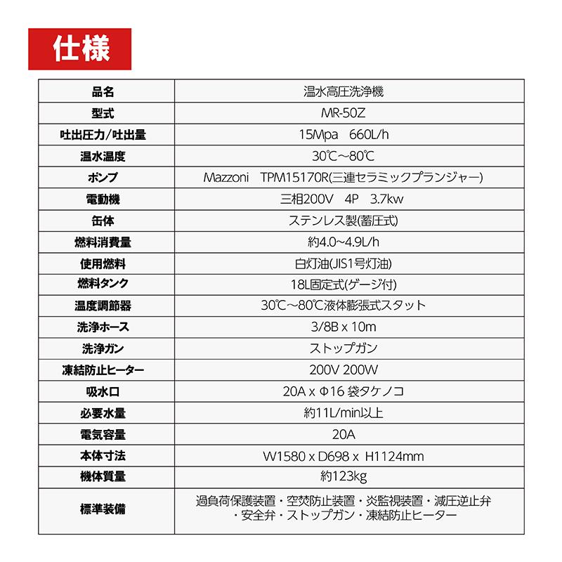 オカツネ(岡常) 温水高圧洗浄機 MRZシリーズ高圧節水タイプ 三相200V